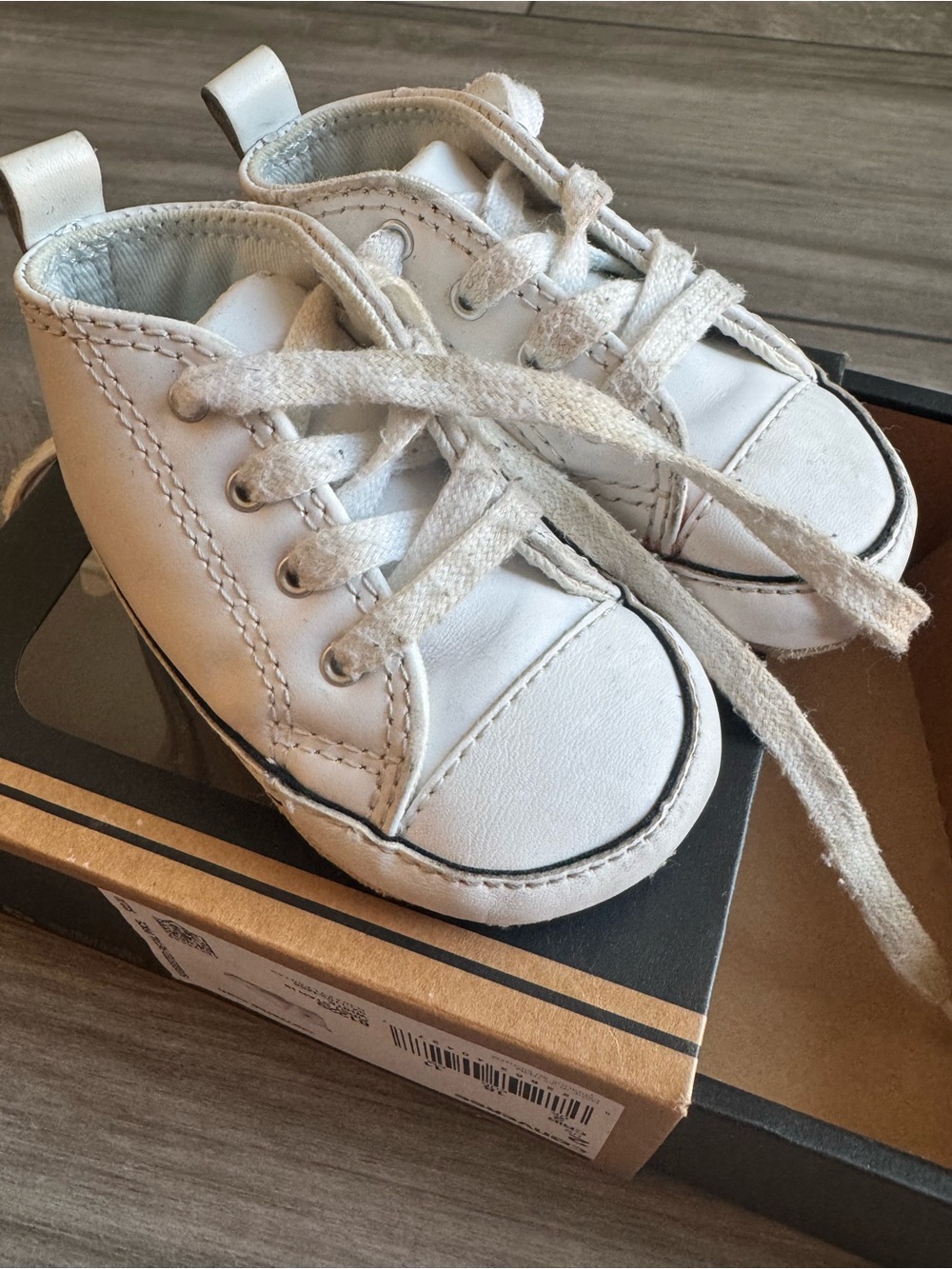 Converse White Baby Lace-Up Canvas Sneakers